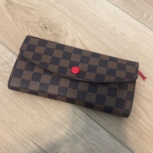 Checkered Brown and Dark Brown Women's Wallet